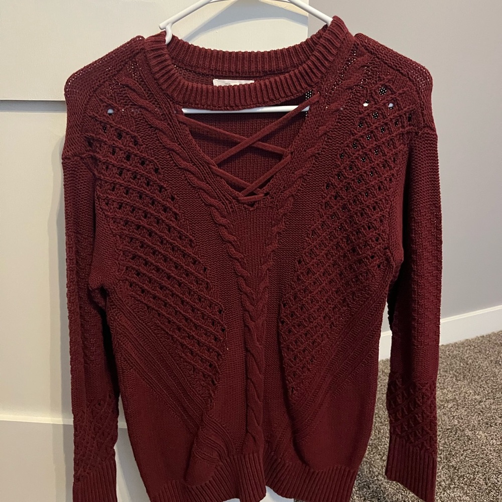 Burgundy Knit Sweater
